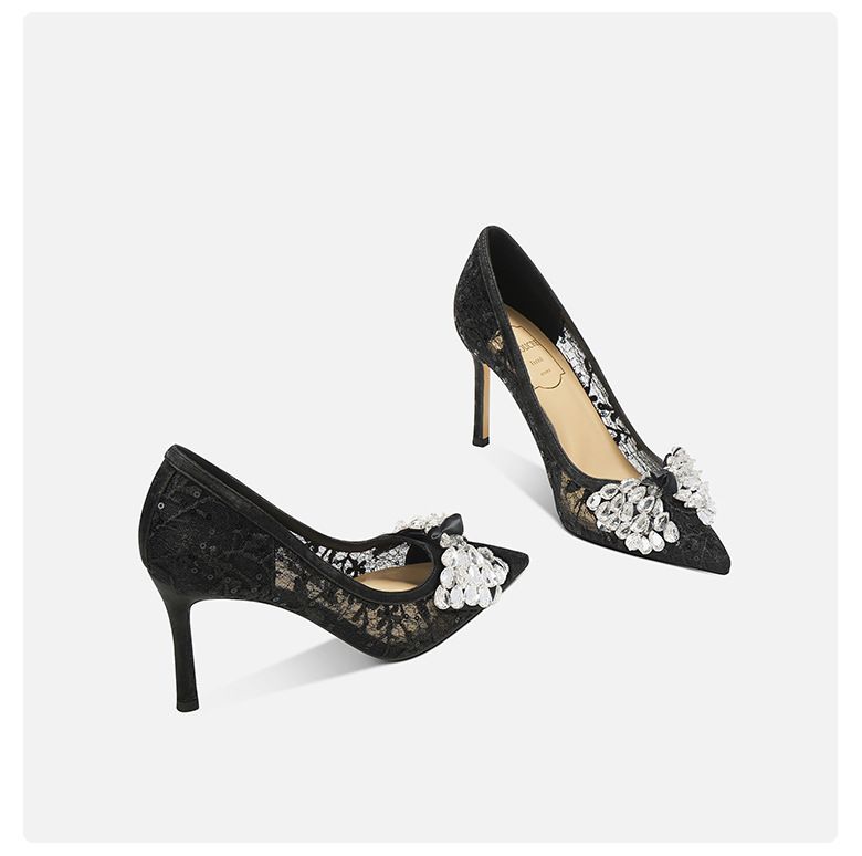 Nouvelles chaussures à talons hauts à bout pointu et à lacets, élégantes et à la mode, style décontracté et décontracté_voghion.com