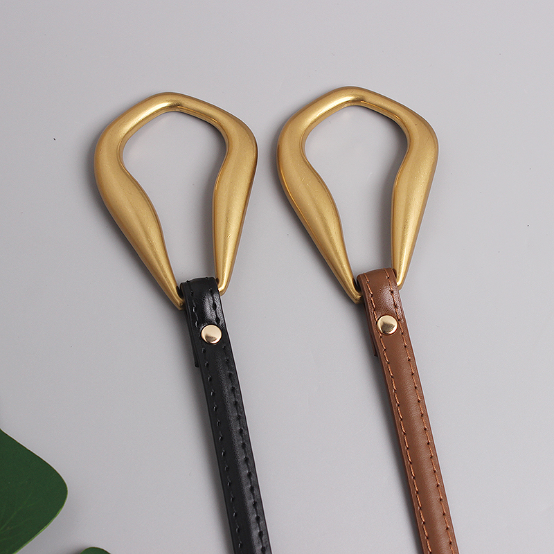 Ceinture fine en cuir véritable pour femmes, nouvelle boucle en fer à cheval, costume décoratif coréen polyvalent, manteau, robe pull, à la mode et simple, nouvelle collection_voghion.com
