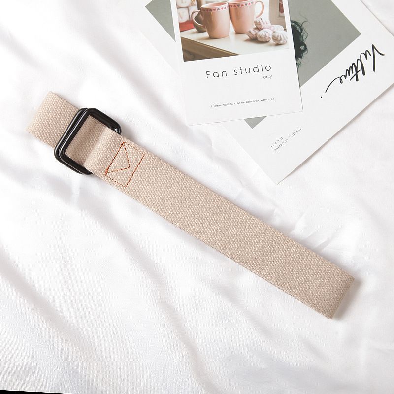 Fivela de anel duplo, tecido unissex, versão coreana, cinto decorativo versátil, mais vendido_voghion.com