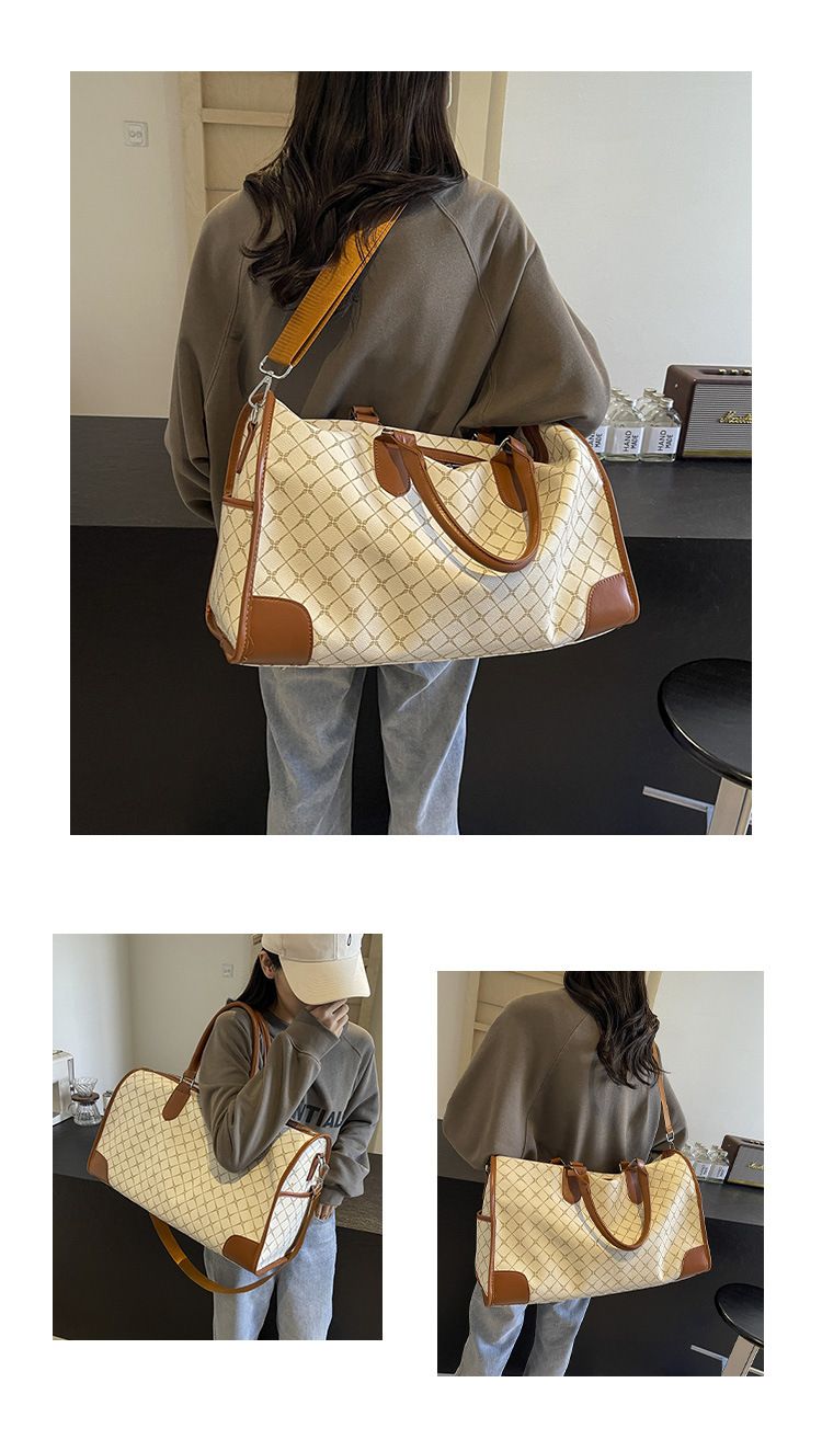 Rejsetasker Rejsetaske med stor kapacitet Ny retro sportstaske til korte afstande Bærbar messenger-fitnesstaske til kvinder_voghion.com