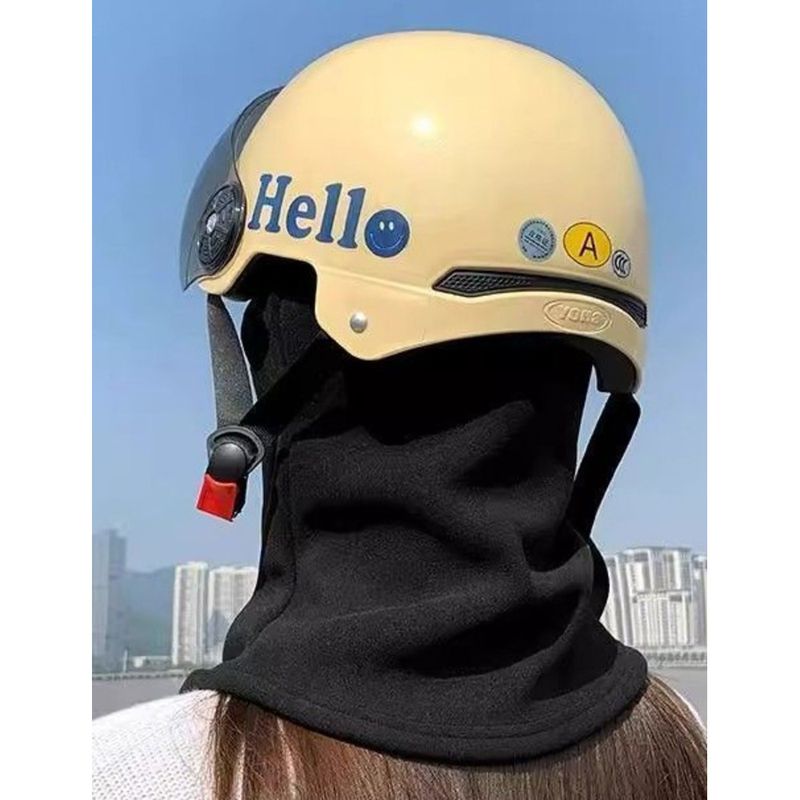 Cappello invernale caldo Lei Feng con fodera in pile, maschera facciale spessa antifreddo e scaldacollo integrato, per esterni_voghion.com