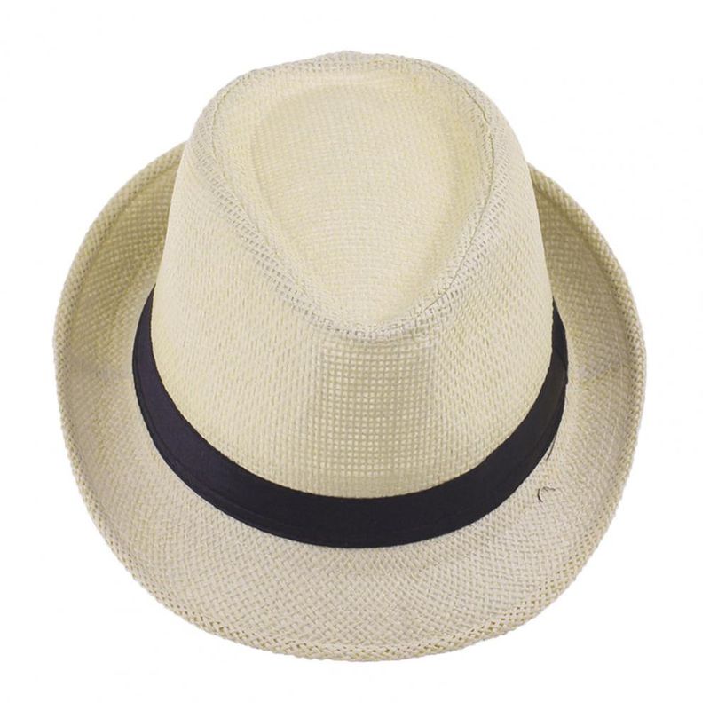 Muoti Ranta Aurinko Pestävä Jazz Kontrasti Kesäloma Värien Yhteensopiva Trendikäs Retkeily Fedora Hattu Aikuisille_voghion.com