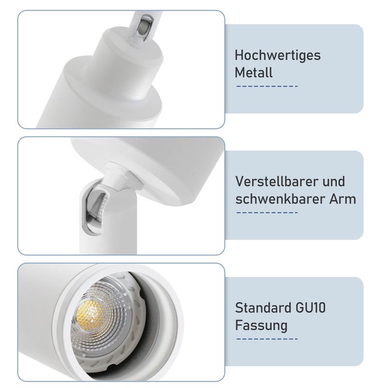 Glitzerlife Deckenstrahler Weiß Deckenleuchte 4 Flammig - Modern Schwenkbar Deckenspots GU10 Deckenlampe Eckig Metall Flurlampe In Für Büro Schlafzimmer Esszimmer_voghion.com