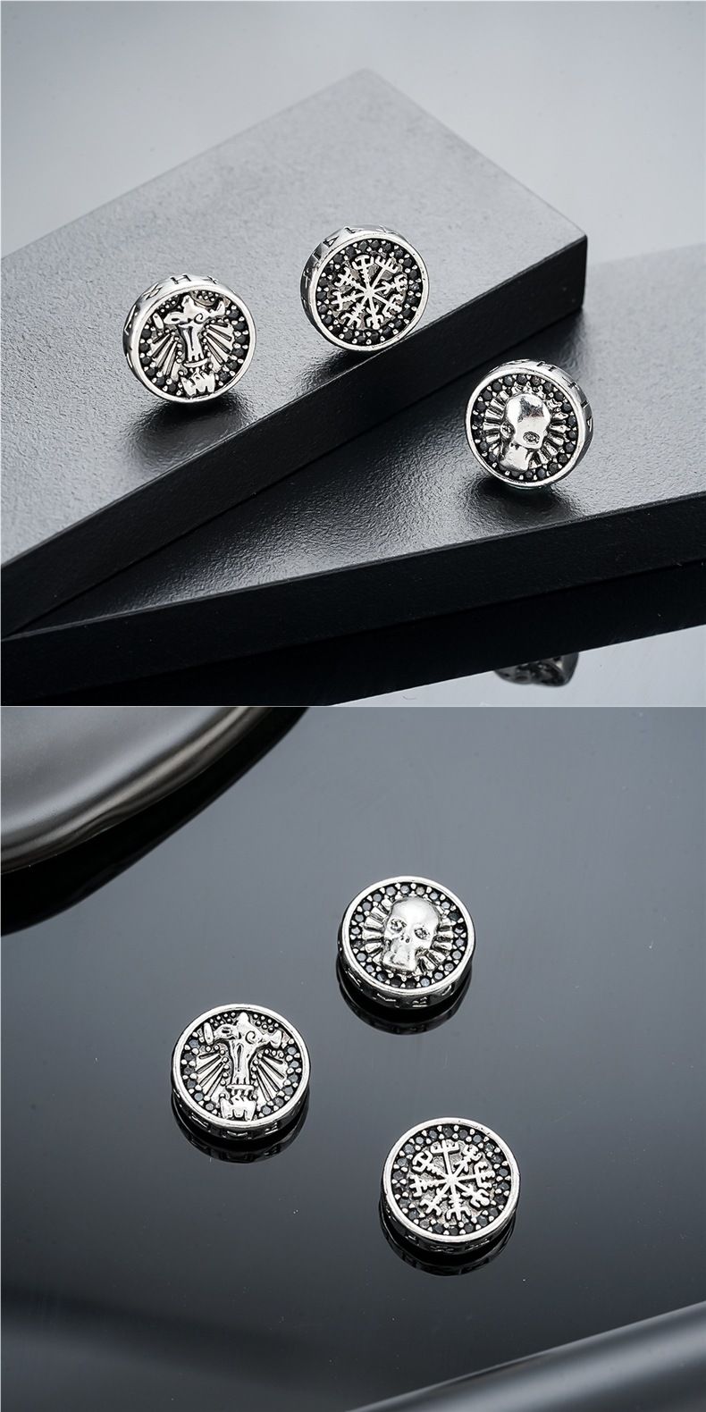 Brincos de clipe, clipes de orelha magnéticos retrô para homens, clipes de osso de orelha modernos para mulheres, design personalizado, acessórios de orelha sem piercing_voghion.com