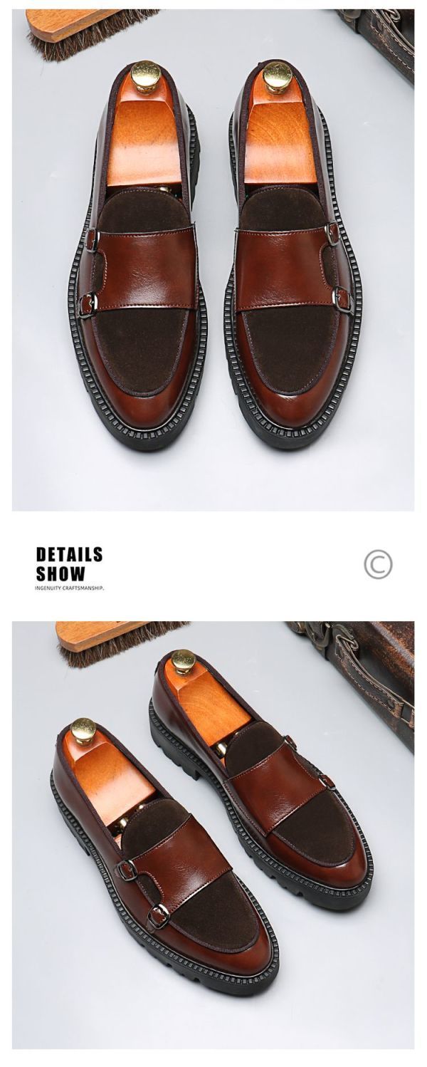 Neuer Derby für Herren, Sommer-Slip-On-Lederschuhe im britischen Stil, trendige Business-Herrenschuhe mit dicker Sohle in großen Größen_voghion.com