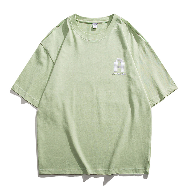 Sigong foam print heren nieuwe zomer trend label oversized losse pasvorm casual paar halve mouwen T-shirt met korte mouwen_voghion.com
