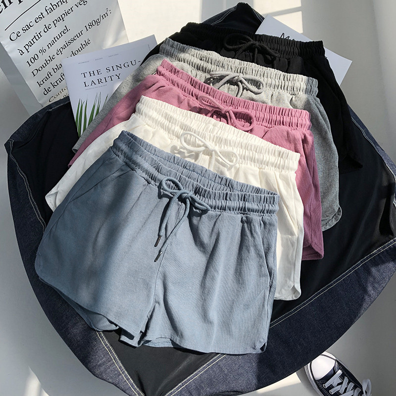 Short de sport taille haute élastique pour femmes, ample, décontracté, vêtements d'extérieur, pantalons à jambes larges, pyjama de maison, été_voghion.com