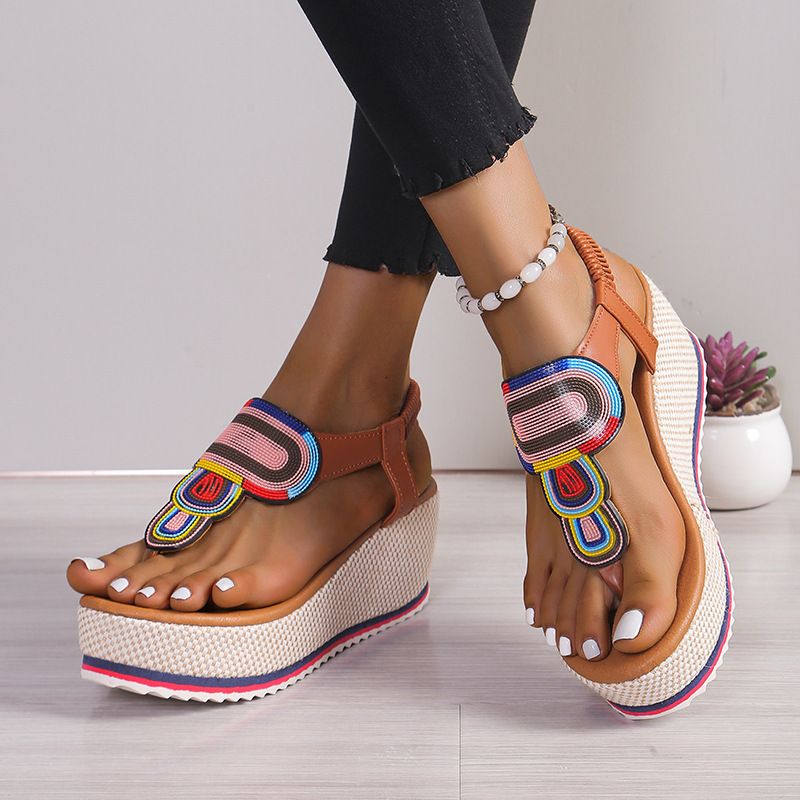 New Fashion Trend Pinched Elastic Platform Platform High Heel Comfortable Plus-size Sandals_voghion.com