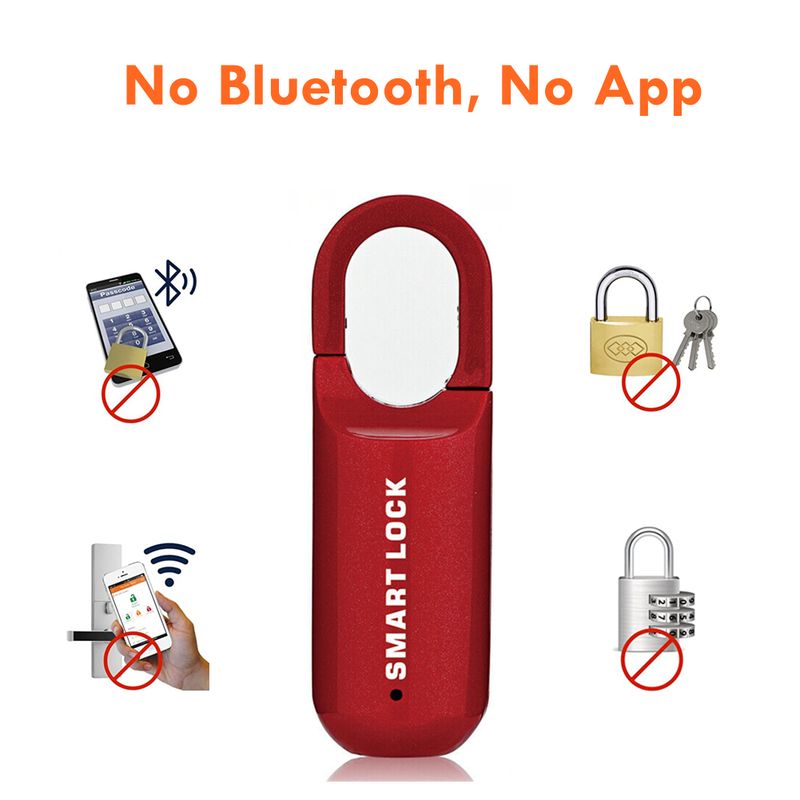 Lucchetto elettronico biometrico per la casa intelligente, lucchetto per impronte digitali, lucchetto senza chiave, ricaricabile tramite USB, antifurto, sicurezza per borse_voghion.com