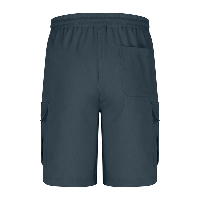 Men's Clothing Men's Solid Color Drawstring Elastic Waist Multi Pocket Straight Shorts Overalls Casual Pants_voghion.com