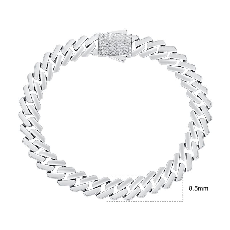 Bracciale con fibbia a molla e zirconi a rombo, design artigianale pesante, nicchia Hip Hop_voghion.com