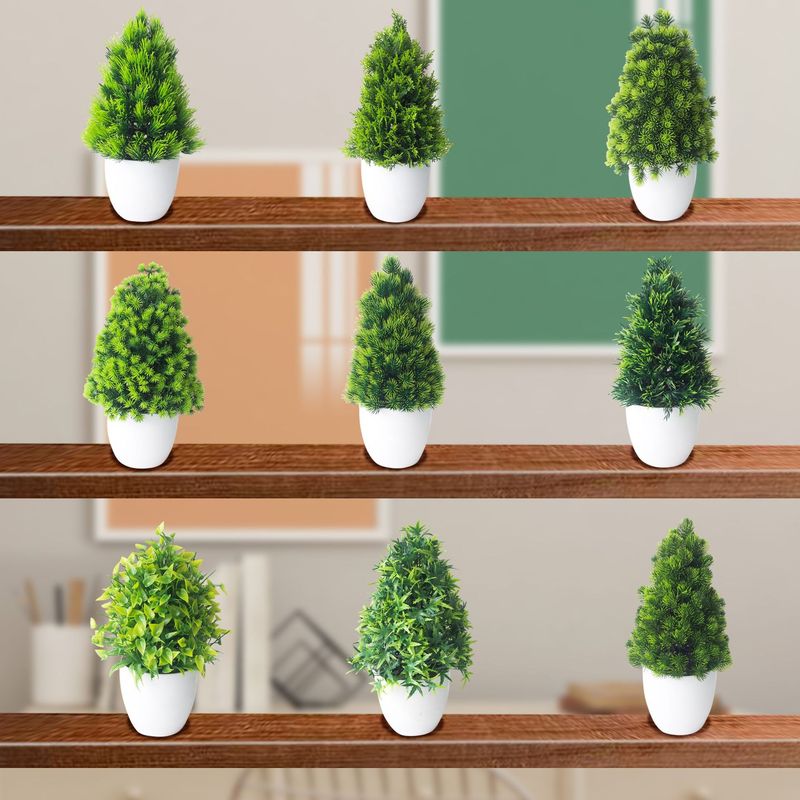 Simulazione albero di Natale bonsai plastica pianta verde fiore pianta in vaso piccola decorazione per la casa ornamenti da tavolo_voghion.com
