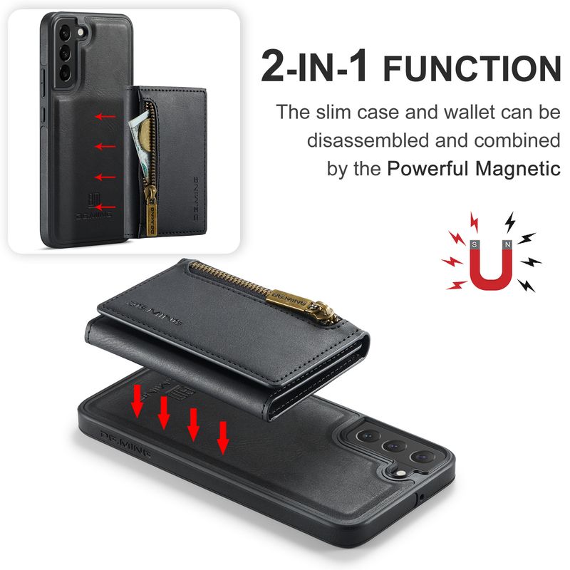 M5 Samsung S22 pretaizdzīšanas birstes RFID rāvējslēdzēja maka telefona maciņam S22 Plus magnētiskais piesūcekņa sadalītais aizsargmaciņš_voghion.com