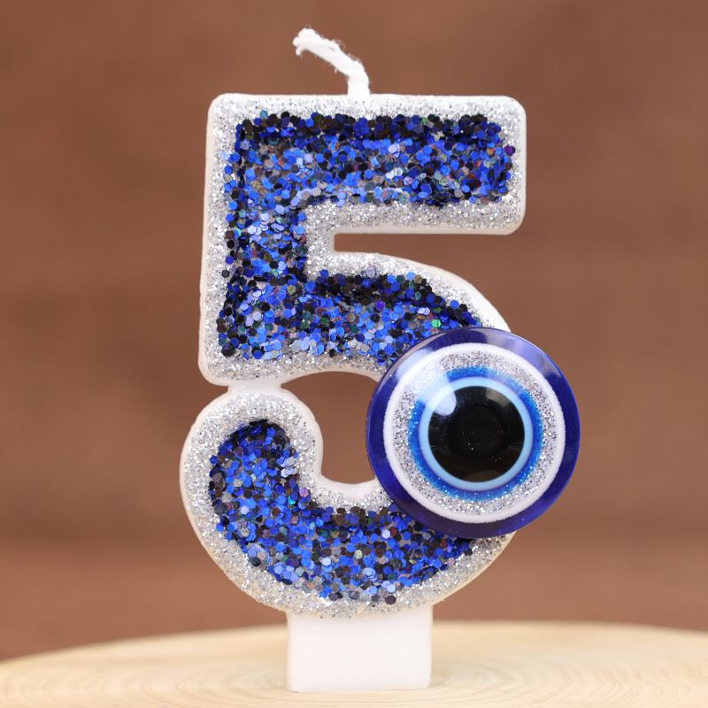 Vela digital hecha a mano con forma de ojo de diablo para decoración de tartas de cumpleaños_voghion.com