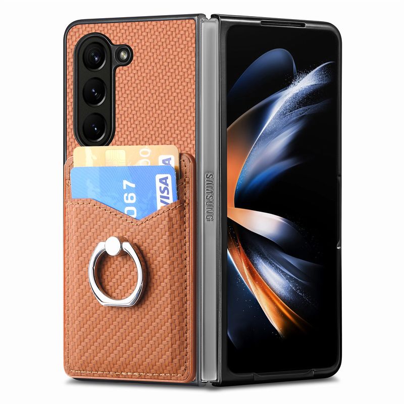 TechGlobe Compatible Samsung Fold7 Holder Phone Case Ring Stand Card Slot Multi-Function Z Fold 40% Off Screen Protector_voghion.com