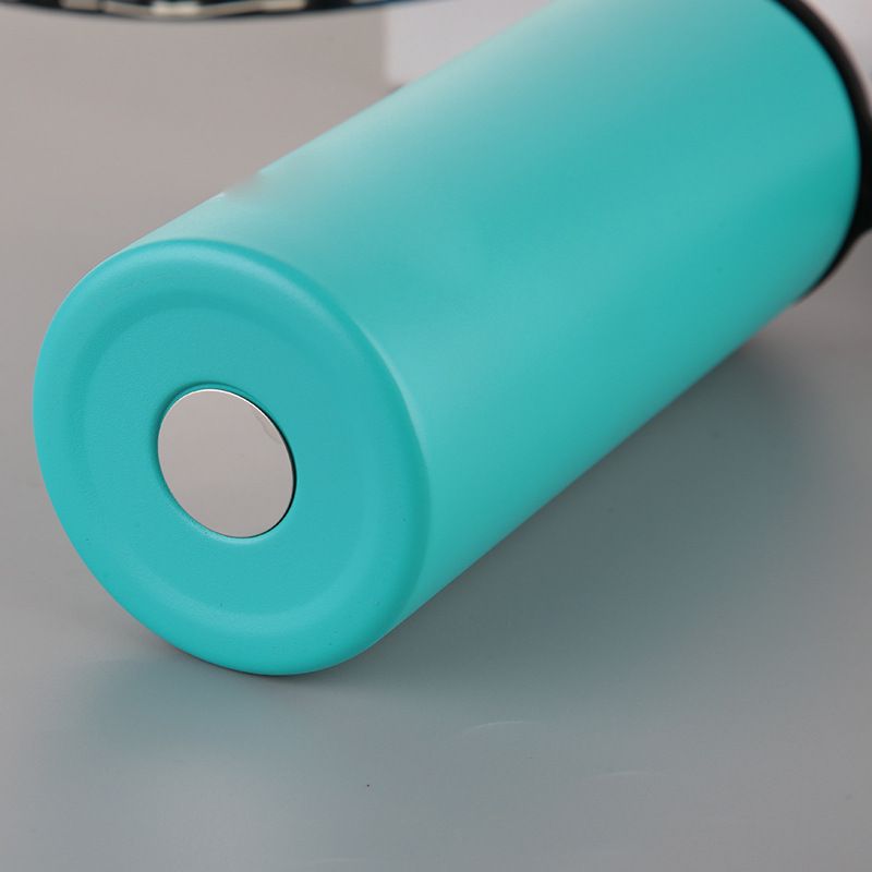 Bouilloire de sport à grande bouche à la mode, bouilloire de cyclisme portable d'extérieur isolée sous vide en acier inoxydable à double couche bleue_voghion.com