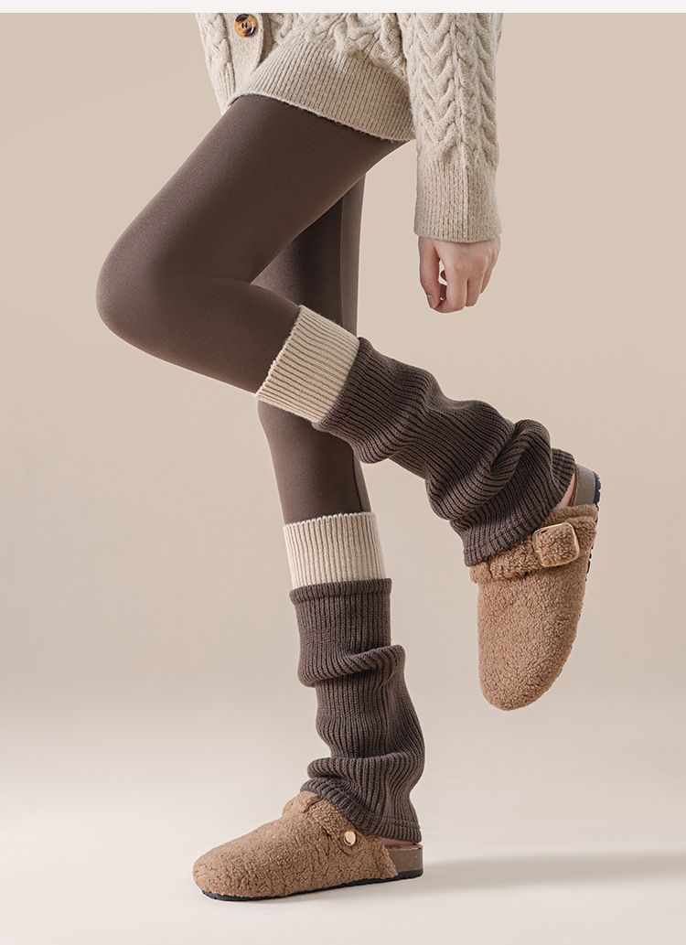 Calzini in lana spessi e caldi in stile giapponese da donna, leggings e copripiedi lavorati a maglia_voghion.com