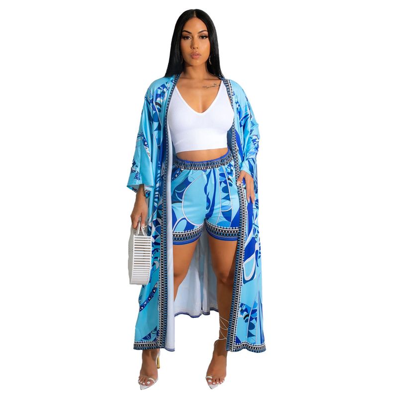 Damenbekleidung Jacke und Shorts Positionierungsdruck Zweiteiliges Set_voghion.com