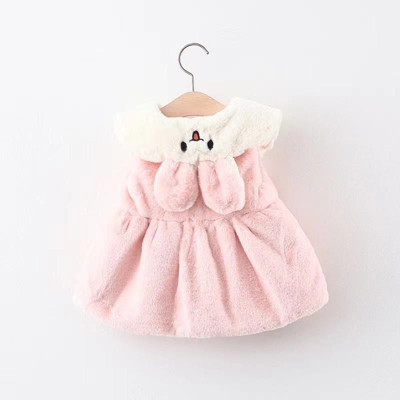 2021 m. vaikiškų drabužių didmeninė prekyba žieminiais korėjietiško stiliaus mergaitiškais vilnoniais megztiniais su triušio ausimis ir siuvinėta striuke, siunta 1215_voghion.com