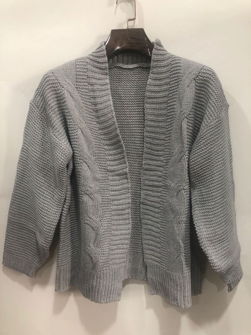 Damenbekleidung Damen Strickjacke Langarm lockerer Herbst- und Winterpullover Dreinadelpullover_voghion.com