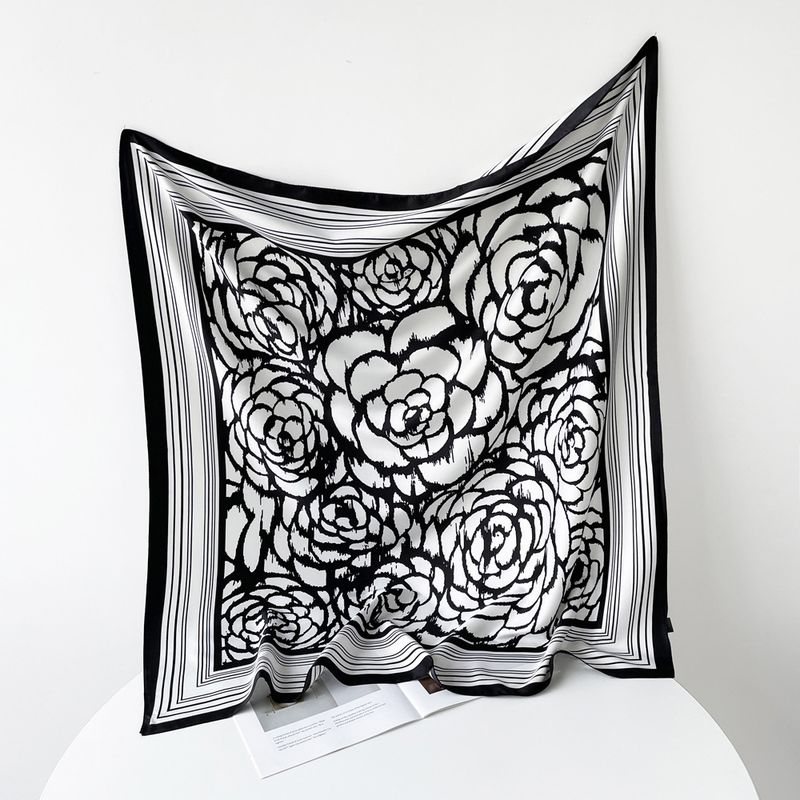 2024 Neuer 90-Quadrat-Rosen-Design-Sommerschal aus Seide mit dünnem, leichtem, atmungsaktivem Sonnenschutz_voghion.com