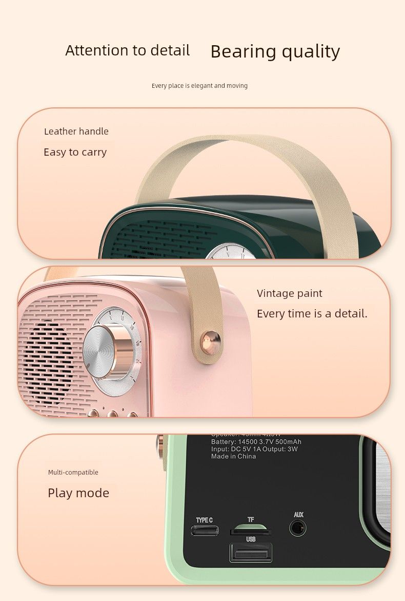 Retro Wireless Übergewicht Classy Tragbarer Bluetooth Lautsprecher_voghion.com