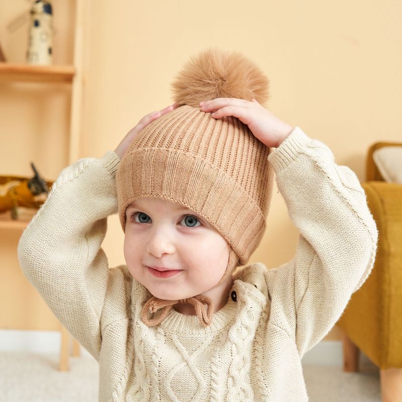 Vêtements pour bébé, protection auditive tressée et bonnet chaud en polaire pour bébé_voghion.com