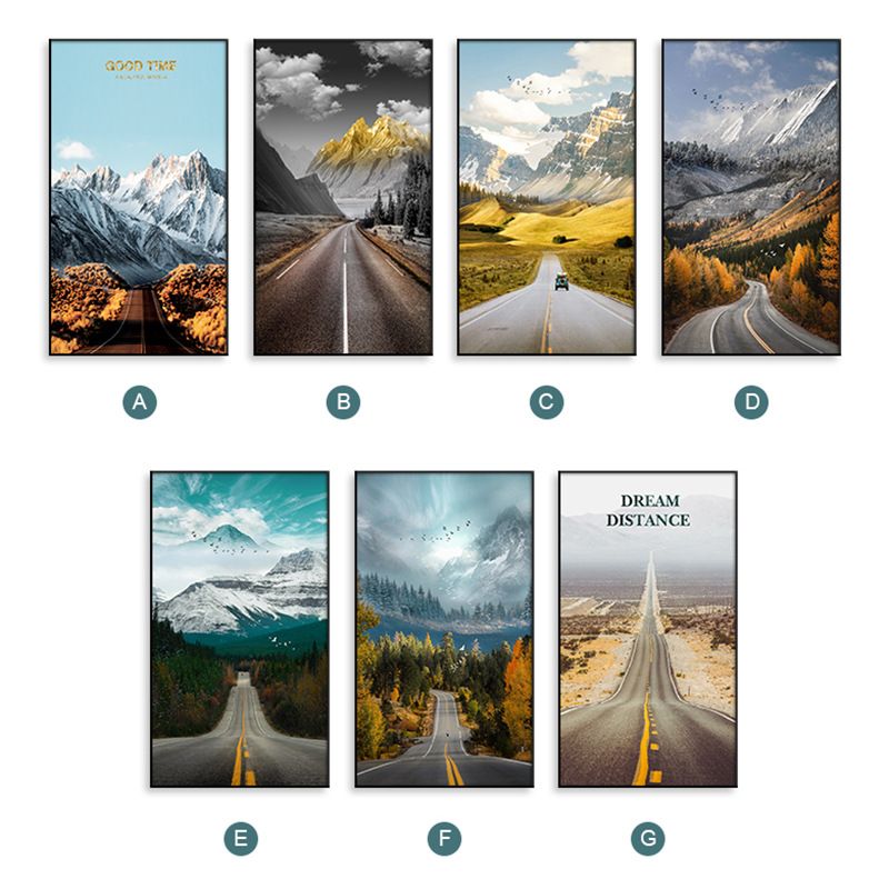 Eingangsbereich Nordic Dekorative Flur Hängen Moderne Minimalistischen Hintergrund Wand Malerei Landschaft Autobahn_voghion.com