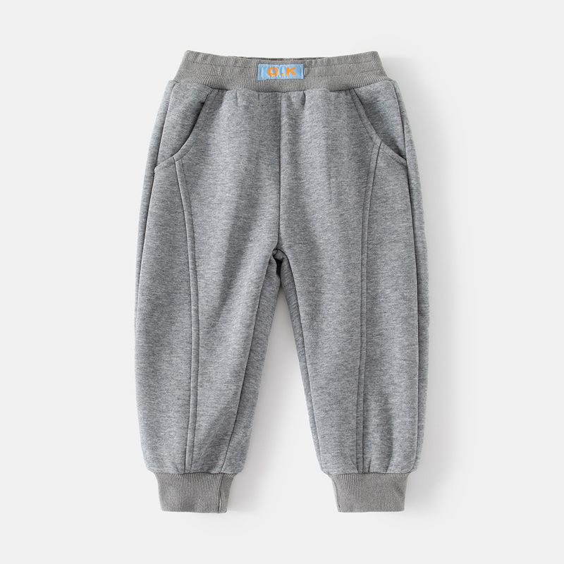 XUANMU Plus Pantaloni sportivi in velluto per ragazzi Inverno Nuovo abbigliamento per bambini Colore unito Bambini Pantaloni della tuta con elastico in vita per ragazzo Pantaloni 2-9Y XB033_voghion.com