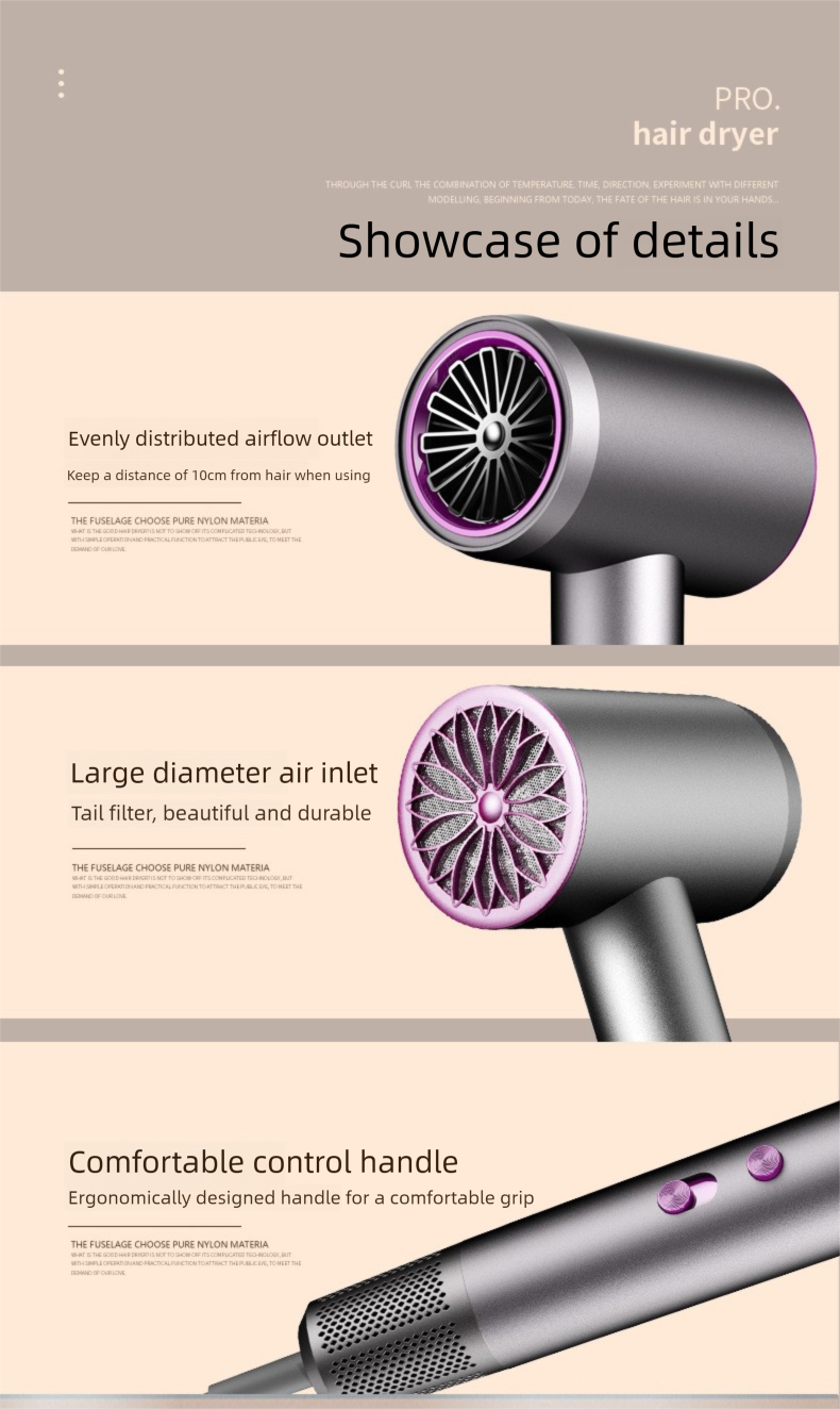High-Speed Negative Ion Salon Home Use Constant Temperature High Power Quick-Dry T-Shaped Hair Dryer_voghion.com