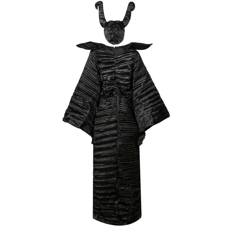 M-3XL Große Größe Halloween Kostüm Maleficent Dark Witch Kostüm Horn Hexe Kostüm Uniform_voghion.com