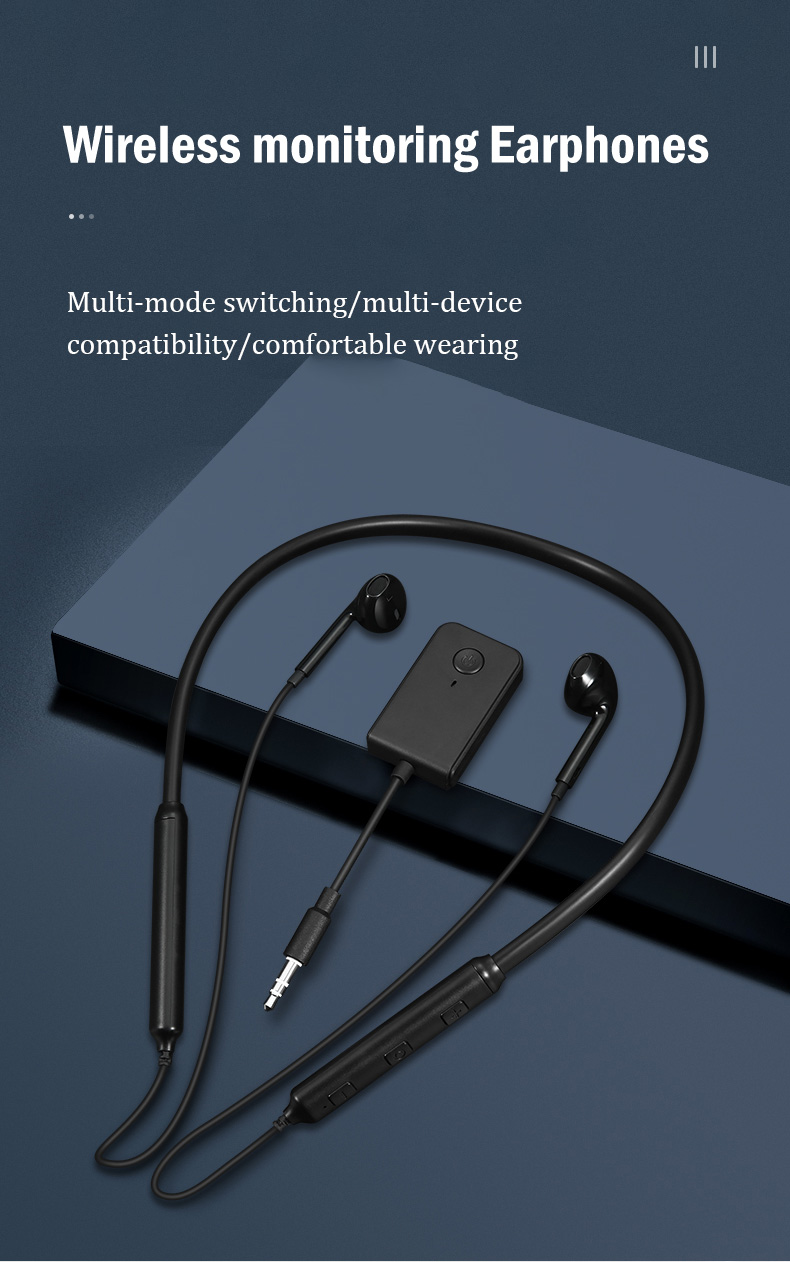 Casque de surveillance sans fil professionnel dans l'oreille Live Broadcast Portable Sports Running Headset, adapté à la carte son GM-01S_voghion.com