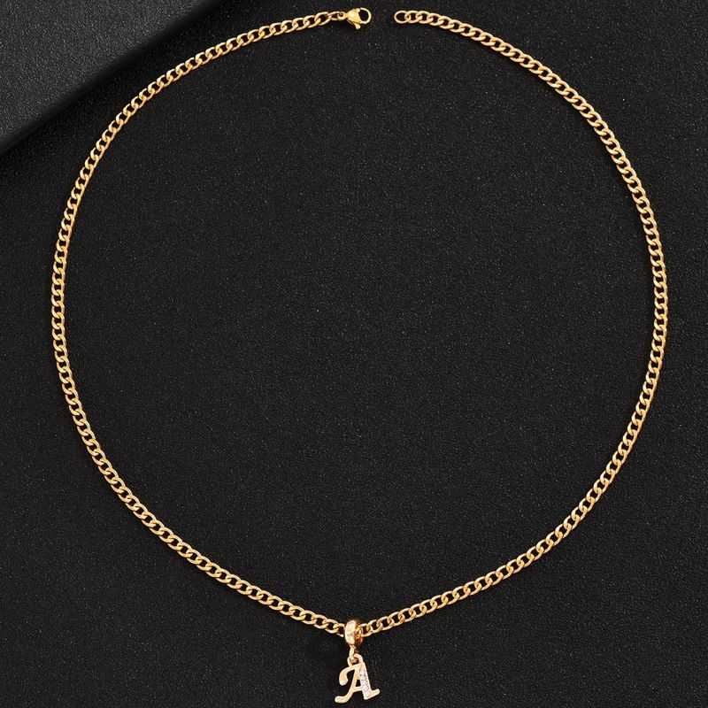New Fashion Luxury 26 Letter Diamond Pendant For Men Hip Hop Niche Versatile Necklace_voghion.com