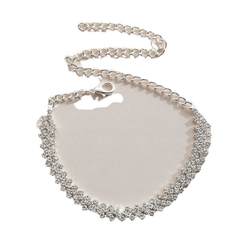 Braccialetto unico irregolare con strass di diamanti, versatile gioiello da spiaggia per i piedi_voghion.com