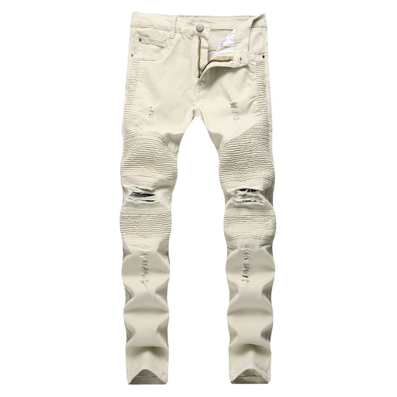 Premium Products Men's Jeans With Personalized Trendy Folds, Slim Fit And Elastic Fit, Men's Fashionable Pants_voghion.com