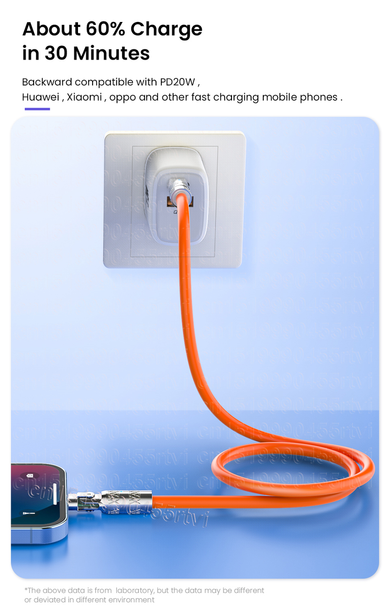 Câble USB C rotatif 180 PD 20W, pour iPhone 14 13 12 11 Pro Max, téléphone portable d'origine, charge rapide, USB Type C vers_voghion.com