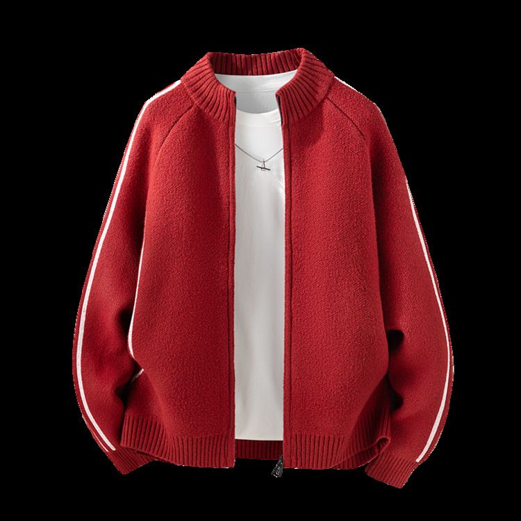 Men's Knit Cardigan With Stand Collar & Zipper - Lightweight Stretchable Pullover For Spring & Autumn | Slim Fit Casual & Business Wear_voghion.com