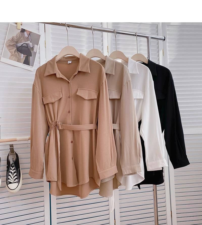 Maglietta a maniche lunghe per donna, sottile ed elegante, lunghezza media, nuovo stile per l'inverno, design di nicchia, top con lacci_voghion.com