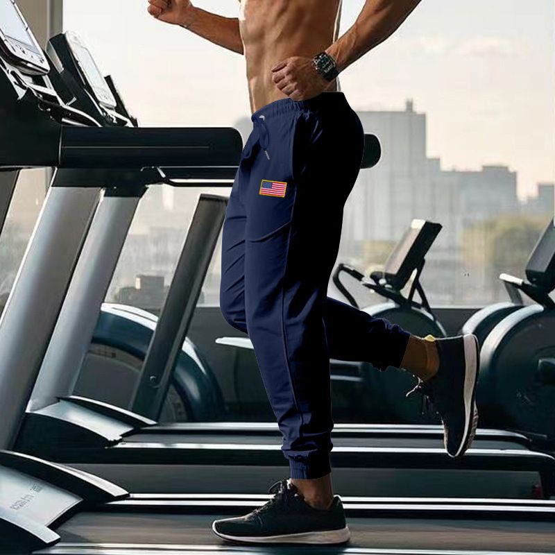 Calça de moletom masculina folgada, estilo americano, estilo casual, simples, com cordão, para o Dia da Independência, da Cross Border Independent Station, primavera e outono_voghion.com