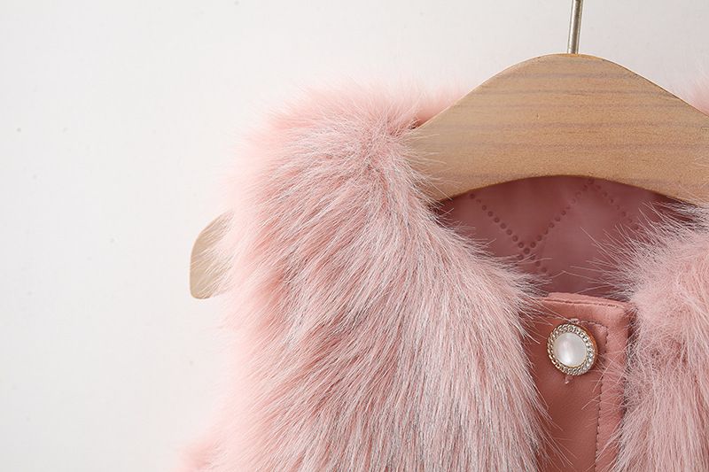 Kunstpelzweste mit Schleifendetails für Baby-Mädchen – Weiches und warmes Winter-Schichtstück (1–3 Jahre)_voghion.com