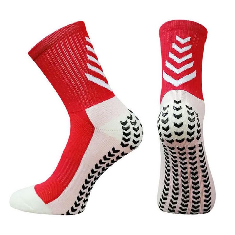 Calzini da uomo, calzini da calcio, calzini sportivi da uomo a metà tubo, calzini da corsa, antiscivolo, in silicone, con fondo spesso in asciugamano, resistenti all'usura, assorbenti del sudore_voghion.com