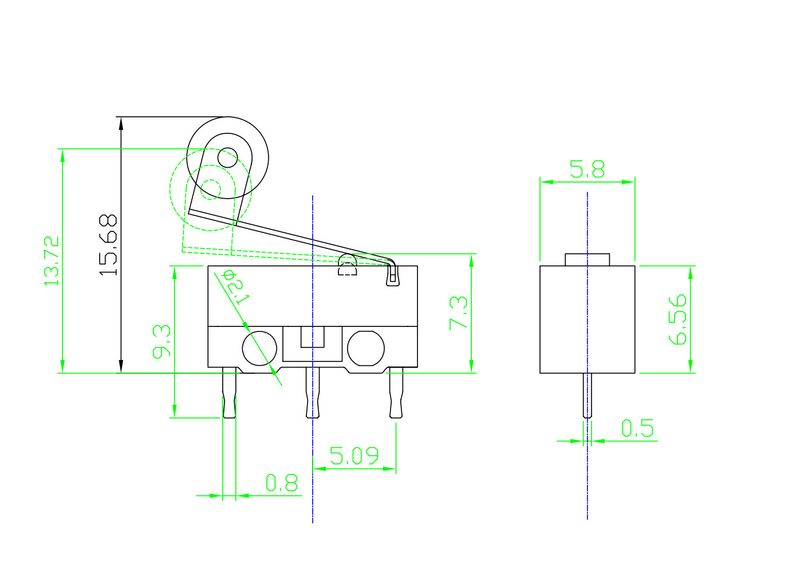 Digitex Digitex Mouse 2A 125V Three-Pin KW10 Small Micro Straight Pin Bent Pin/With Handle Roller Travel Point Switch_voghion.com