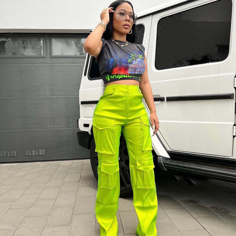 Tuta multitasche da donna casual alla moda in tinta unita_voghion.com