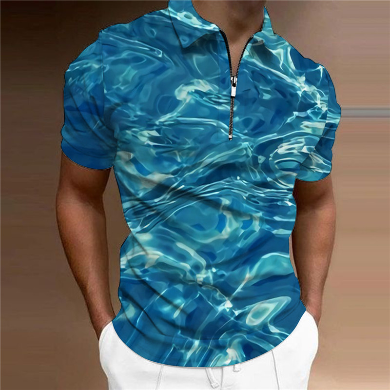 Pikétröja herr kortärmad 2023 sommar ny lapel halvärm T-shirt herr T-shirt topp_voghion.com