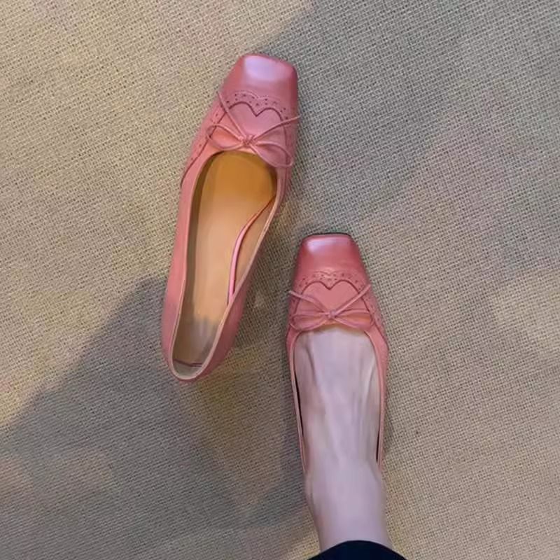 Lancui~ Artistic New Carved High Heels Women Square Toe Versatile Single Chunky Heel Elegant Women's Shoes_voghion.com