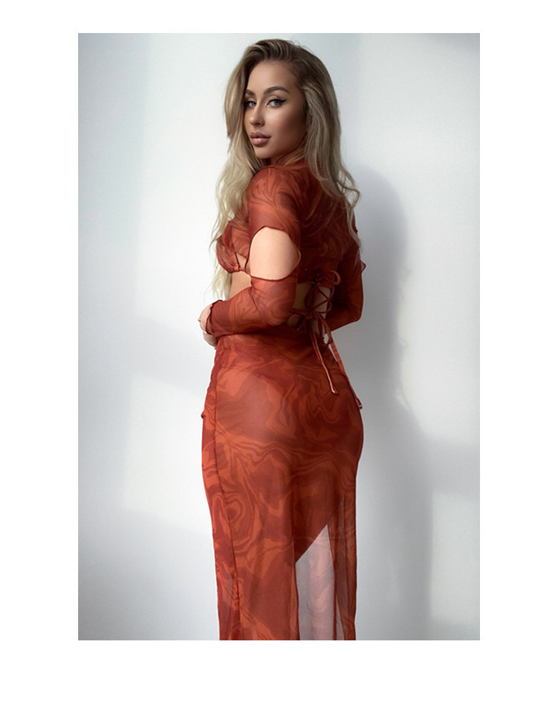Vêtements pour femmes Huludao Maillots de bain Maillots de bain Bikini fendu Bikini Nouveau style jupe à manches longues Chemise extérieure Maillots de bain exclusifs transfrontaliers_voghion.com