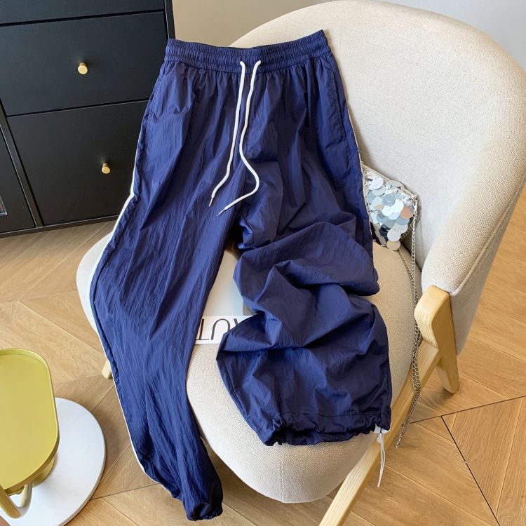 Pantaloni sportivi casual da donna, estivi, con elastico in vita e coulisse, nuovi design, larghi e larghi._voghion.com