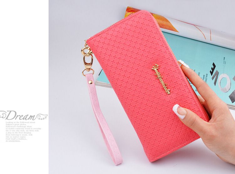 Borsa da donna con cerniera Borsa pratica da donna di grande capacità in pelle PU Portafoglio femminile a sezione lunga_voghion.com