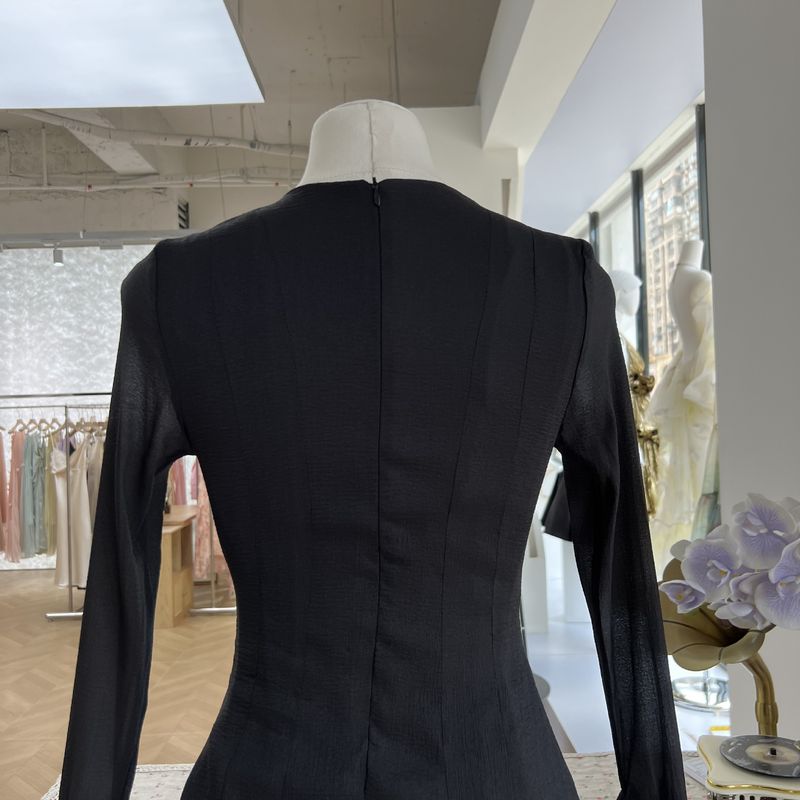 Damenbekleidung Nische Flower Fairy Bud Buttoned Slim Dress Sweet Salt Einzigartiges Design Einfarbig Kurz_voghion.com