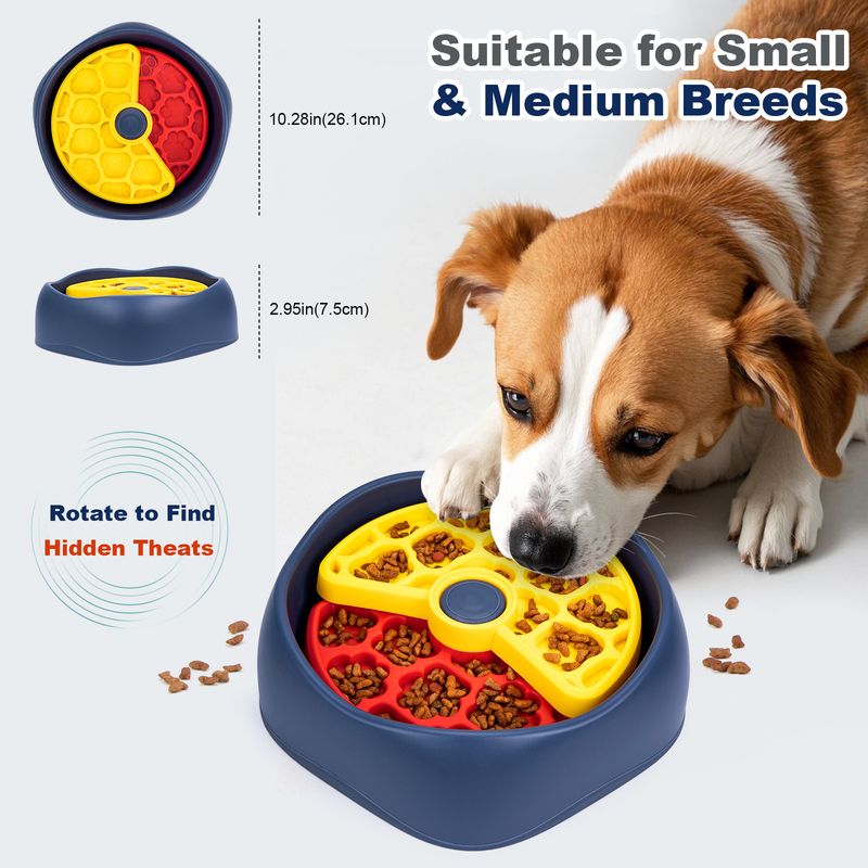 New Pet Feeder Bowl Dish Rotating Plate Puzzle Boredom Relief Slow Eating Training Dog Foraging Toy_voghion.com